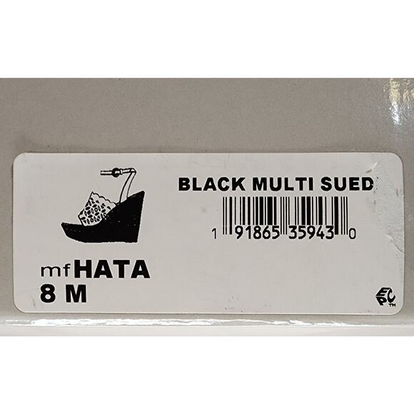 New Marc Fisher Womens Hata Wedge Sandals size 8M Black Suede - Picture 6 of 7